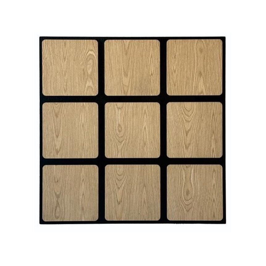 Decorative Acoustic Wall | Ceiling Panel | Square Elements | Interior Cladding | 605x600x18mm | MDF + PET | Oak Finish Decorative Acoustic Wall | Ceiling Panel | Square Elements | Interior Cladding | 605x600x18mm | MDF + PET | Oak Finish
