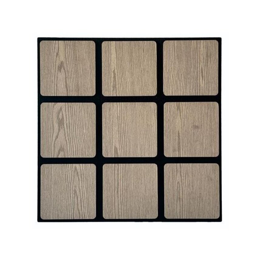 Decorative Acoustic Wall | Ceiling Panel | Square Elements | Interior Cladding | 605x600x18mm | MDF + PET | Oak Finish Decorative Acoustic Wall | Ceiling Panel | Square Elements | Interior Cladding | 605x600x18mm | MDF + PET | Oak Finish