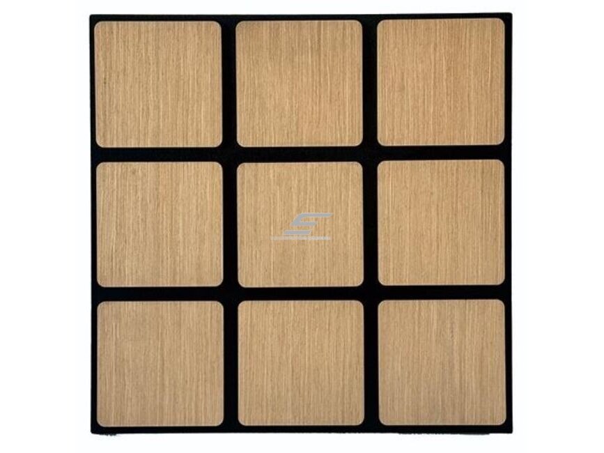 Dekoratyvinė akustinė sienų | lubų plokštė | apdaila | kvadratinių elementų | 605x600x18mm | MDF + PET | gelsvo ąžuolo imitacija Dekoratyvinė akustinė sienų | lubų plokštė | apdaila | kvadratinių elementų | 605x600x18mm | MDF + PET | gelsvo ąžuolo imitacija