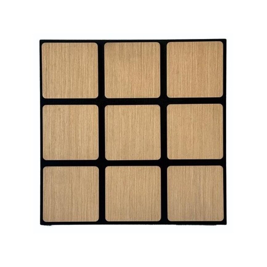 Decorative Acoustic Wall | Ceiling Panel | Square Elements | Interior Cladding | 605x600x18mm | MDF + PET | Light Oak Finish Decorative Acoustic Wall | Ceiling Panel | Square Elements | Interior Cladding | 605x600x18mm | MDF + PET | Light Oak Finish