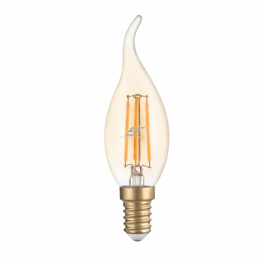 Декоративная LED лампа E14 | форма свечи | 4W | 2500K | 400lm | 300° | 35 x 120 mm | золотая | IP20 | Optonica SP4-A4