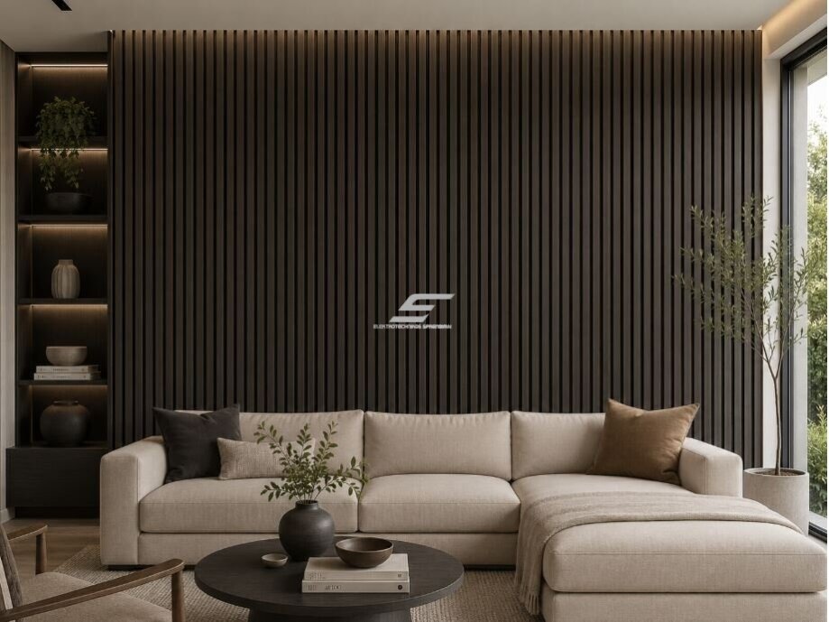 Dekoratyvinė akustinė sienų | lubų plokštė | lamelė | apdaila | 2400x600x22mm | MDF + PET | natūralus dūminis ąžuolas 3