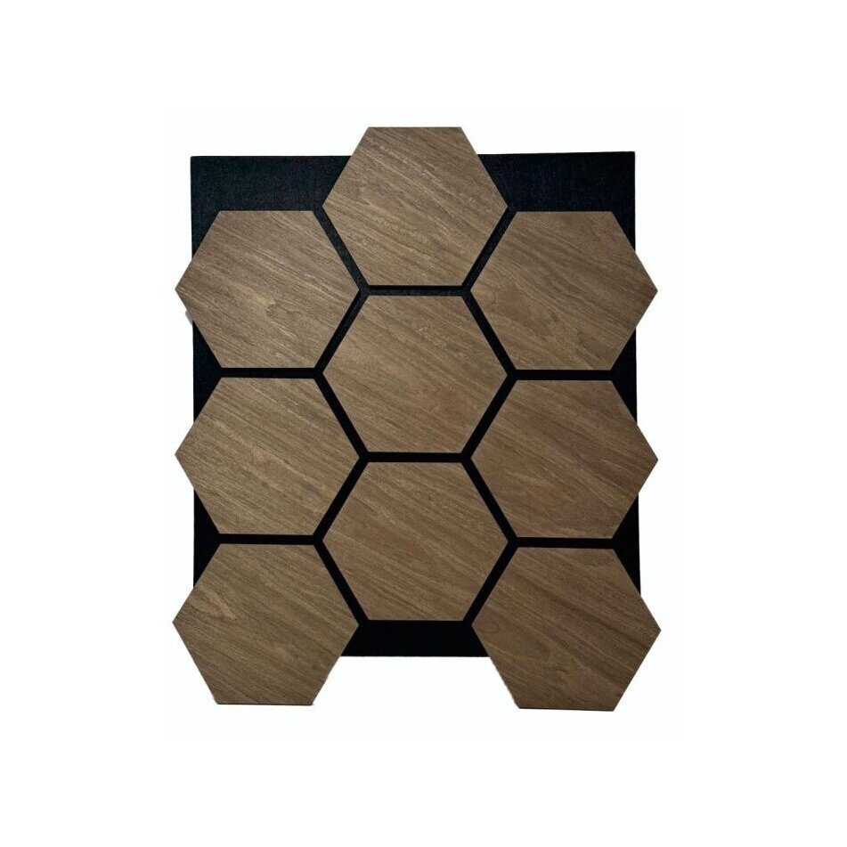 Decorative Acoustic Wall | Ceiling Panel | Interior Cladding | Honeycomb | Hexagonal Pattern | 795.27x650.98x18mm | MDF + PET | Walnut Finish Decorative Acoustic Wall | Ceiling Panel | Interior Cladding | Honeycomb | Hexagonal Pattern | 795.27x650.98x18mm | MDF + PET | Walnut Finish