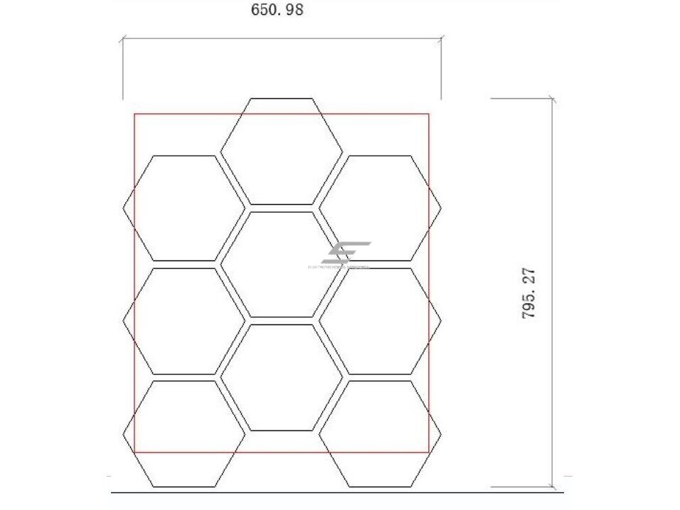 Dekoratyvinė akustinė sienų | lubų plokštė | apdaila | bičių korio | šešiakampių raštas | 795,27x650,98x18mm | MDF + PET | riešutmedžio imitacija 1