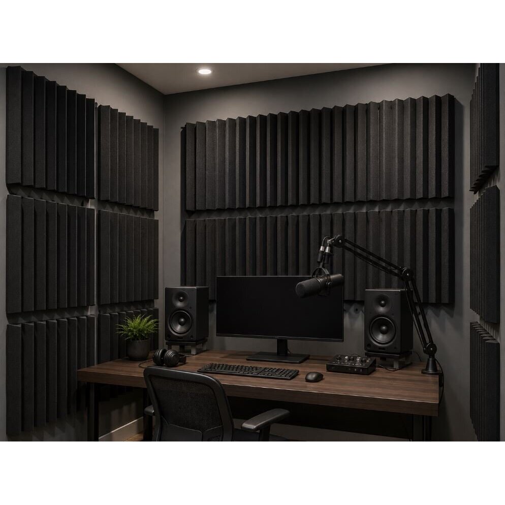 Acoustic | Sound-Absorbing Foam Panel | 300x300x50mm | Black 2