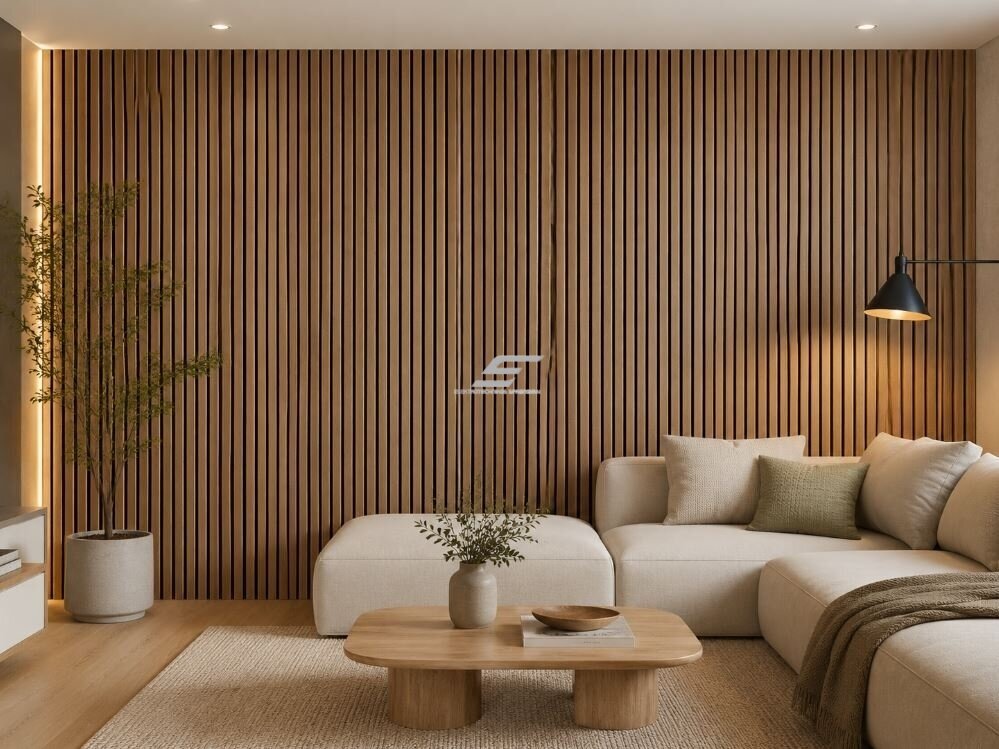 Dekoratyvinė akustinė sienų | lubų plokštė | lamelė | apdaila | 2400x600x22mm | MDF + PET | natūralus balintas ąžuolas 3 Dekoratyvinė akustinė sienų | lubų plokštė | lamelė | apdaila | 2400x600x22mm | MDF + PET | natūralus balintas ąžuolas 3