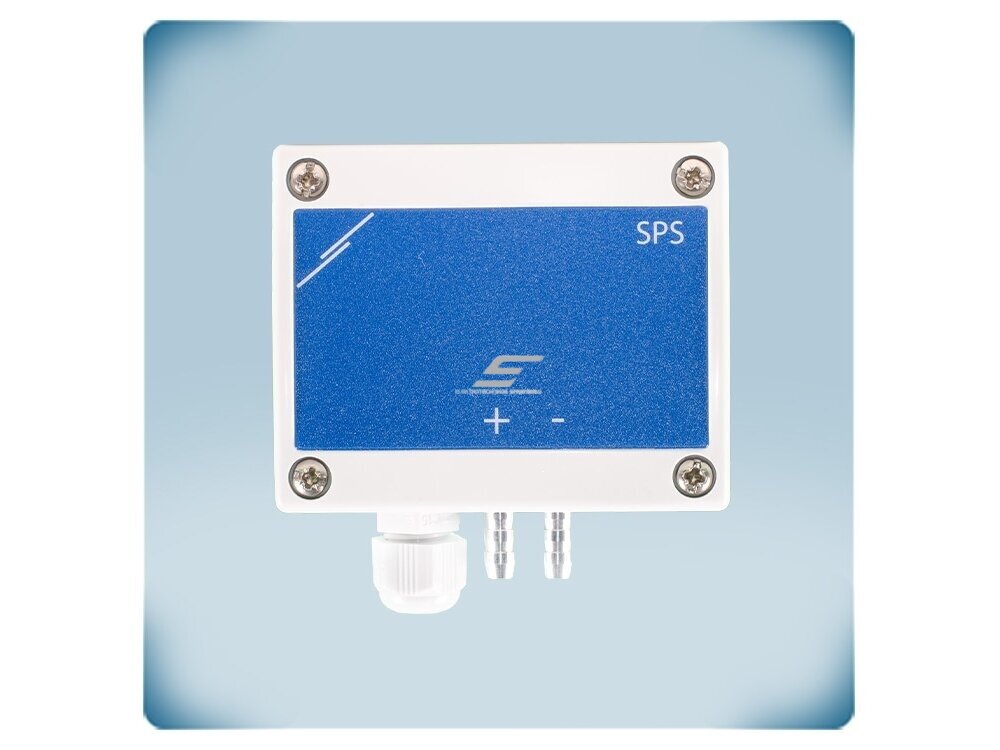 Diferencinio slėgio valdiklis su 2 nuostatomis | 0-2000Pa | 0-10VDC/0-20mA/PWM | Modbus RTU | 24VDC | IP65 | Sentera Controls | SPS2F-2K0 1
