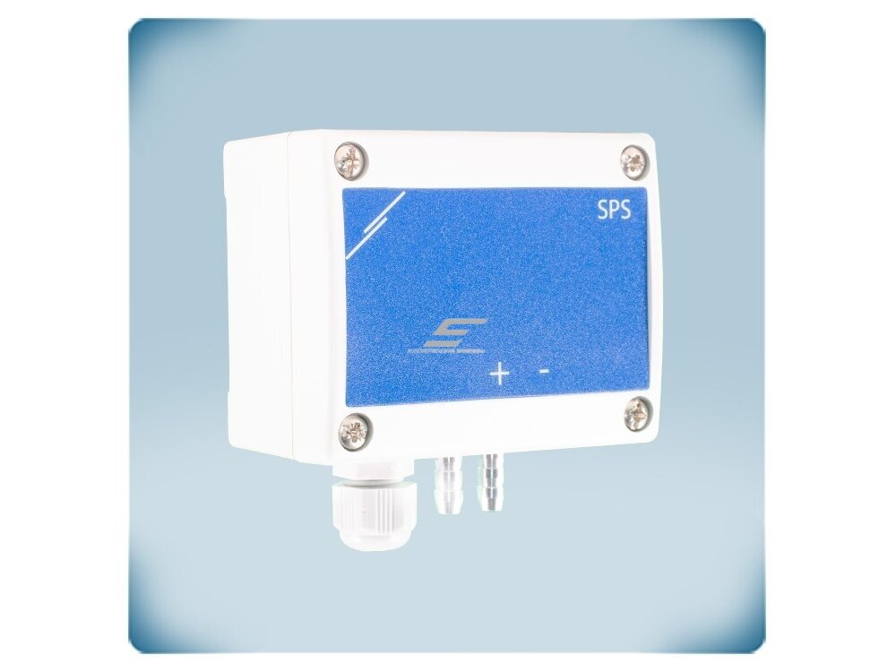 Diferencinio slėgio valdiklis su 2 nuostatomis | 0-2000Pa | 0-10VDC/0-20mA/PWM | Modbus RTU | 24VDC | IP65 | Sentera Controls | SPS2F-2K0 2