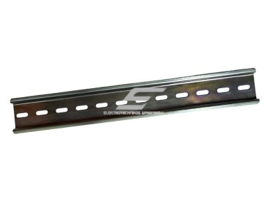 DIN bėgelis | 35×7,5 mm | 100 mm | perforuotas 6×15 | cinkuotas plienas | EN 60715 | Promfactor Baltic | FD010100 DIN bėgelis | 35×7,5 mm | 100 mm | perforuotas 6×15 | cinkuotas plienas | EN 60715 | Promfactor Baltic | FD010100