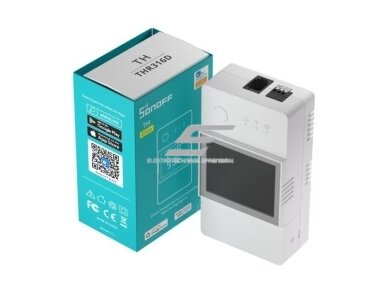 Išmanus skaitmeninis temperatūros ir drėgmės valdiklis | 16A | 100-240VAC | baltas | DIN | Wi-Fi | TH Elite | SONOFF | THR316D | 6920075777529 Išmanus skaitmeninis temperatūros ir drėgmės valdiklis | 16A | 100-240VAC | baltas | DIN | Wi-Fi | TH Elite | SONOFF | THR316D | 6920075777529