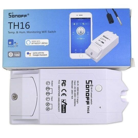 Inteligentny sterownik wilgotności i temperatury | czujnik | 1 kanał | 3500W | 100-240V | Wi-Fi | SONOFF | TH16