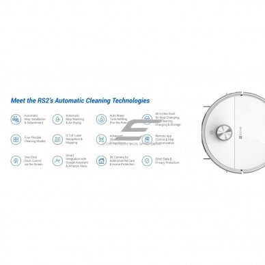 Smart | Automatic Vacuum Cleaner Robot | with Suction and Mopping Function | White | EZVIZ CS-RS2-TWT2 2 Smart | Automatic Vacuum Cleaner Robot | with Suction and Mopping Function | White | EZVIZ CS-RS2-TWT2 2