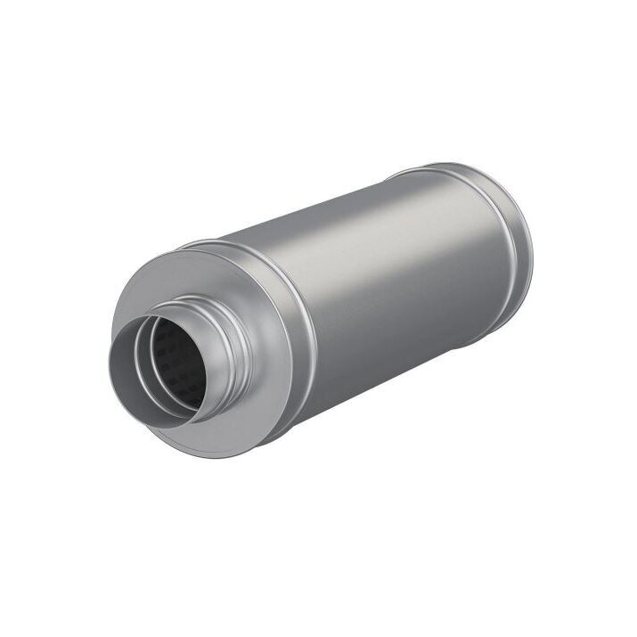 Gaisa kanāla trokšņu slāpētājs | ventilācijas | gaisa ventilācijas sistēmām | D125 | 600mm | sudraba krāsā | cinkots tērauds | 125DUS60 1 Gaisa kanāla trokšņu slāpētājs | ventilācijas | gaisa ventilācijas sistēmām | D125 | 600mm | sudraba krāsā | cinkots tērauds | 125DUS60 1