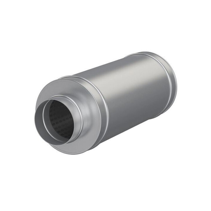 Gaisa kanāla trokšņu slāpētājs | ventilācijas | gaisa ventilācijas sistēmām | D160 | 600mm | sudraba krāsā | cinkots tērauds | 160DUS60 1 Gaisa kanāla trokšņu slāpētājs | ventilācijas | gaisa ventilācijas sistēmām | D160 | 600mm | sudraba krāsā | cinkots tērauds | 160DUS60 1