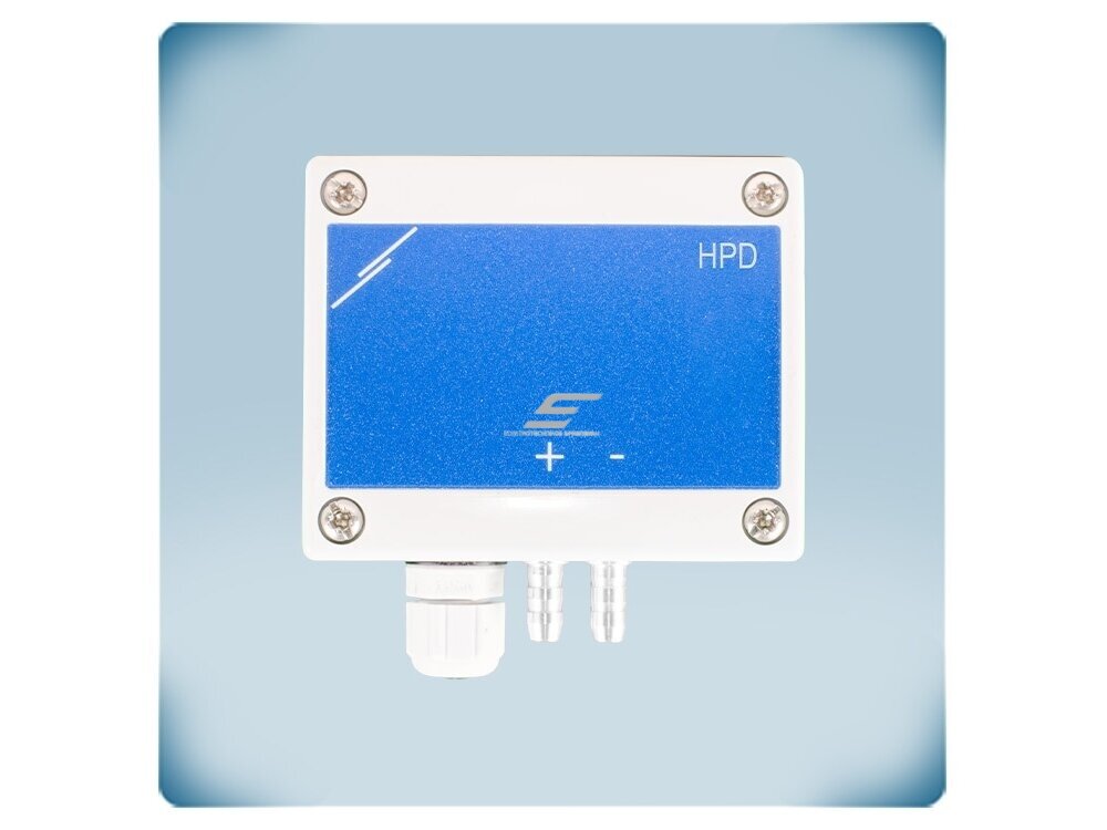Dvigubas diferencinio slėgio daviklis | 2×0-10000Pa | 2×0-10VDC/0-20mA/PWM | Modbus RTU | 24VDC | 4 laidų | IP65 | Sentera Controls | HPD-F-10K 1