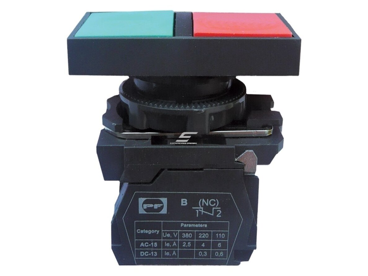 Dvigubas mygtukas | START–STOP | 22 mm | 1NO+1NC | raudona-žalia | be pašvietimo | plastikinis | IP40 | Promfactor Baltic | FP Prec Pl Dvigubas mygtukas | START–STOP | 22 mm | 1NO+1NC | raudona-žalia | be pašvietimo | plastikinis | IP40 | Promfactor Baltic | FP Prec Pl