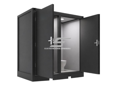 Dvigubas mobilus sanitarinis konteinerinis WC | 2 tualetai su 2 praustuvais | 2 atskiros kabinos | 2070x1220x2255mm