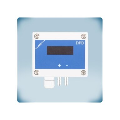 Dual differential pressure transmitter with display | 2×0-2000Pa | 2×0-10VDC/0-20mA/PWM | Modbus RTU | 24VDC | 4-wire | IP65 | Sentera Controls | DPD-F-2K0