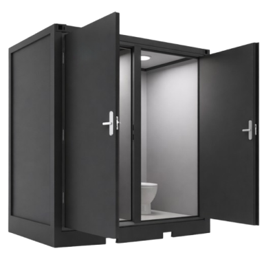 Divvietīgs mobilais sanitārais konteineru WC | 2 tualetes ar 2 izlietnēm | 2 atsevišķas kabīnes | 2070x1220x2255mm Divvietīgs mobilais sanitārais konteineru WC | 2 tualetes ar 2 izlietnēm | 2 atsevišķas kabīnes | 2070x1220x2255mm