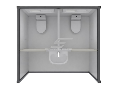 Dvigubas mobilus sanitarinis konteinerinis WC | 2 tualetai su praustuvu | 2270x2070x2255mm 2