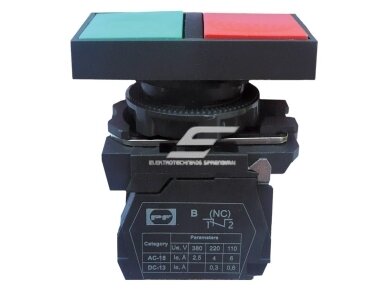 Dvigubas mygtukas | START–STOP | 22 mm | 1NO+1NC | raudona-žalia | be pašvietimo | plastikinis | IP40 | Promfactor Baltic | FP Prec Pl Dvigubas mygtukas | START–STOP | 22 mm | 1NO+1NC | raudona-žalia | be pašvietimo | plastikinis | IP40 | Promfactor Baltic | FP Prec Pl