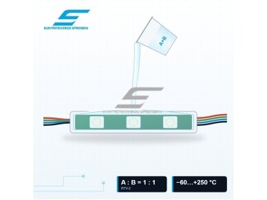 Dvikomponentis skaidrus silikoninis gelis užliejimui ir hermetizavimui | RTV-2 | maišymas 1:1 | −60…+250 °C | 1 kg | Elsp-1-2VTR 2