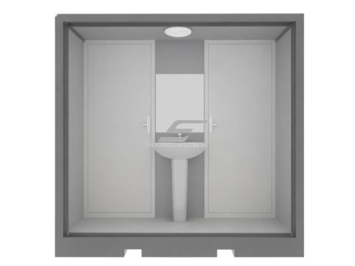 Dvigubas mobilus sanitarinis konteinerinis WC | 2 tualetai su praustuvu | 2270x2070x2255mm 3