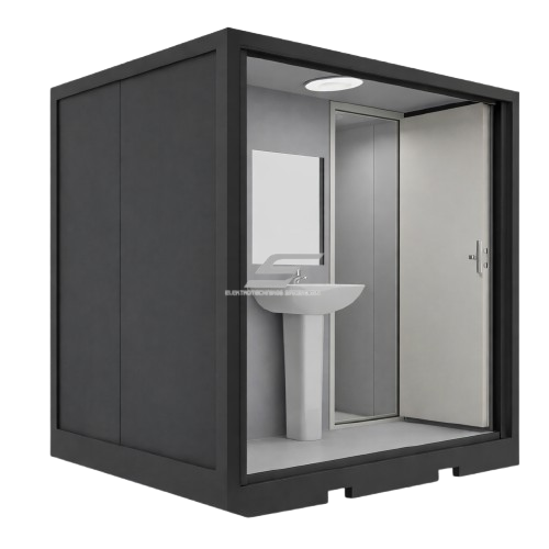 Kahekordne mobiilne sanitaarne konteiner-WC | 2 tualetti koos valamuga | 2270x2070x2255mm 1 Kahekordne mobiilne sanitaarne konteiner-WC | 2 tualetti koos valamuga | 2270x2070x2255mm 1