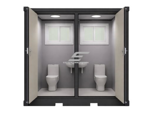 Dvigubas mobilus sanitarinis konteinerinis WC | 2 tualetai su 2 praustuvais | 2 atskiros kabinos | 2070x1220x2255mm Dvigubas mobilus sanitarinis konteinerinis WC | 2 tualetai su 2 praustuvais | 2 atskiros kabinos | 2070x1220x2255mm
