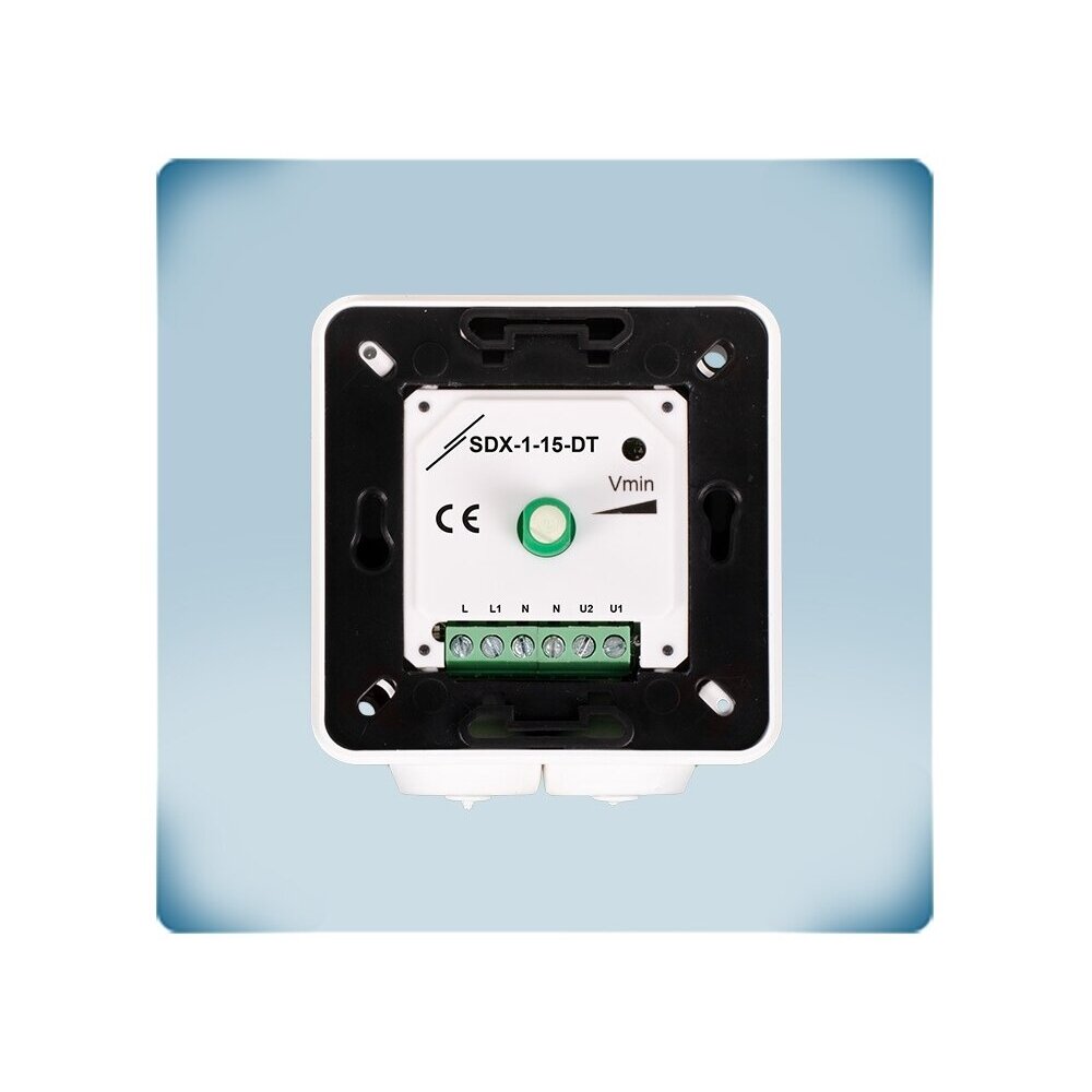 Elektrooniline ventilaatori kiiruseregulaator maksimumist miinimumini | 1,5A | 230VAC | pinnapealne/süvistatav | IP54/IP44 | Sentera Controls | SDX-1-15-DT 5