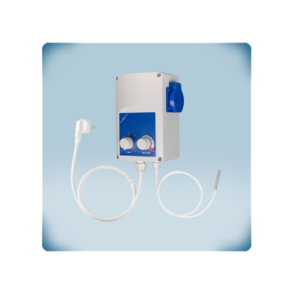 Elektrooniline ventilaatori kiiruseregulaator temperatuuri järgi | 15-35°C | 6A | 230VAC | PT500 anduriga | Schuko pesa | IP54 | Sentera Controls | GTE-1-60-DT Elektrooniline ventilaatori kiiruseregulaator temperatuuri järgi | 15-35°C | 6A | 230VAC | PT500 anduriga | Schuko pesa | IP54 | Sentera Controls | GTE-1-60-DT
