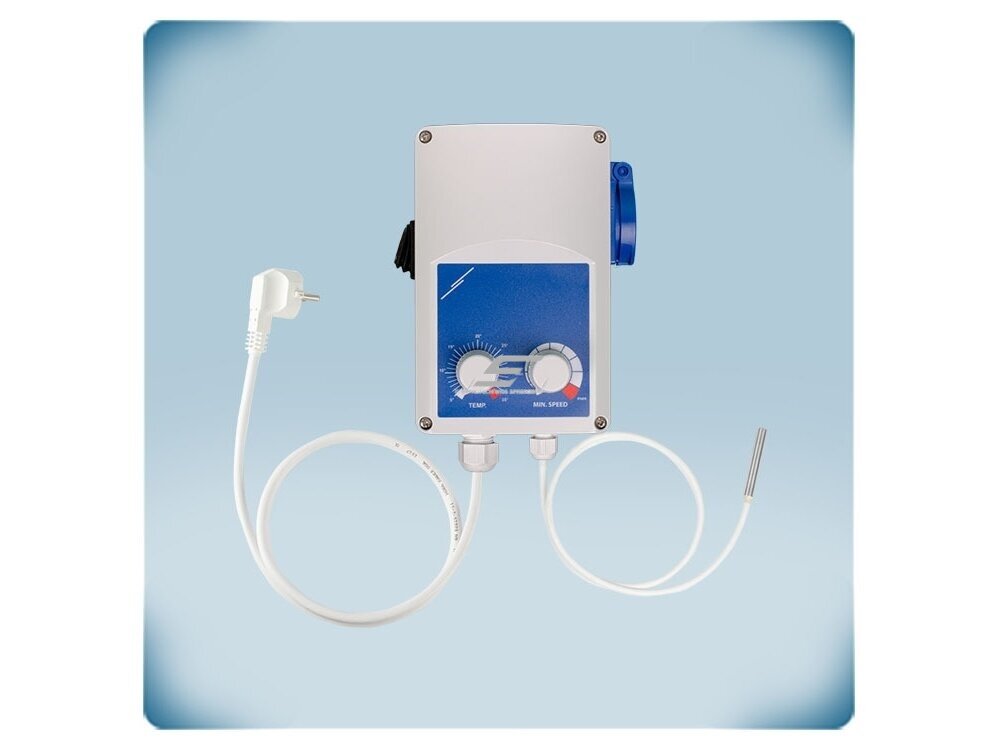 Elektroninis ventiliatoriaus greičio reguliatorius pagal temperatūrą | 5-35°C | 6A | 230VAC | su PT500 jutikliu | Schuko lizdas | IP54 | Sentera Controls | GTE21-60-DT Elektroninis ventiliatoriaus greičio reguliatorius pagal temperatūrą | 5-35°C | 6A | 230VAC | su PT500 jutikliu | Schuko lizdas | IP54 | Sentera Controls | GTE21-60-DT