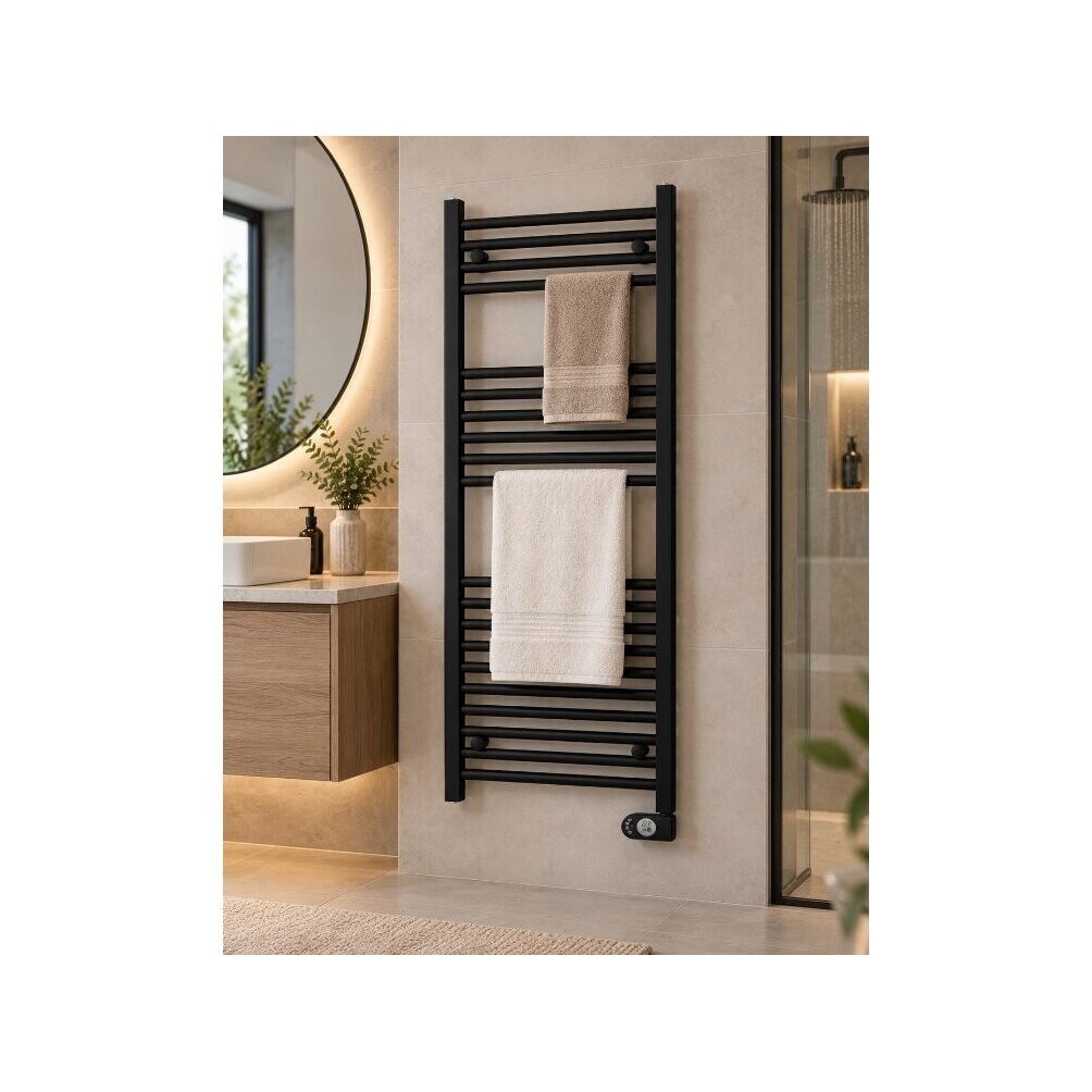Elektryczny grzejnik łazienkowy / suszarka do ręczników | z timerem | 500W | 230V | IP44 | 500x1300mm | czarny | ADAX Comfort 50-130-500 BLACK 4 Elektryczny grzejnik łazienkowy / suszarka do ręczników | z timerem | 500W | 230V | IP44 | 500x1300mm | czarny | ADAX Comfort 50-130-500 BLACK 4