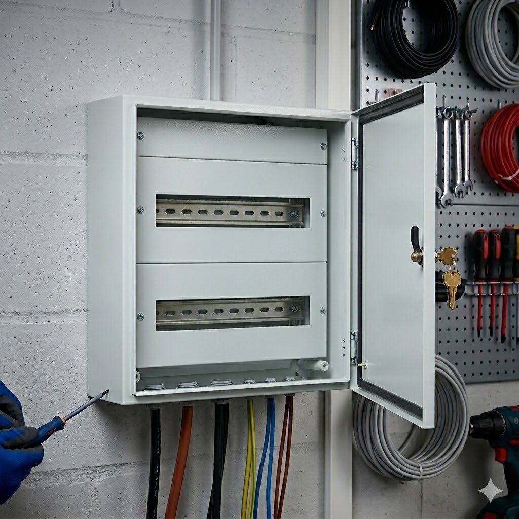 Rozdzielnica elektryczna | modułowa obudowa | skrzynka | szafa | 30 modułów | 400x750x150mm | hermetyczna | natynkowa | stalowa | IP65 3 Rozdzielnica elektryczna | modułowa obudowa | skrzynka | szafa | 30 modułów | 400x750x150mm | hermetyczna | natynkowa | stalowa | IP65 3