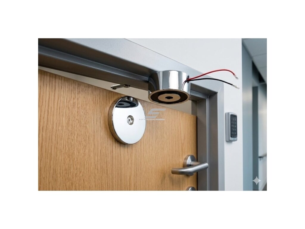 Elektromagnetinė durų spyna | 24V DC | 50 kg laikymo jėga | cilindrinė | keyless | prieigos kontrolės sistemoms 3 Elektromagnetinė durų spyna | 24V DC | 50 kg laikymo jėga | cilindrinė | keyless | prieigos kontrolės sistemoms 3