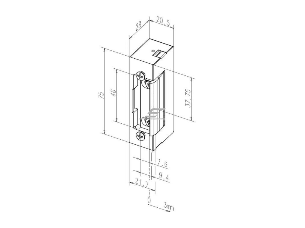 Elektromagnetinė durų spyna | skledė | 12VDC | 75x20,5x28mm | ASSA ABLOY | EFF EFF E7 1 Elektromagnetinė durų spyna | skledė | 12VDC | 75x20,5x28mm | ASSA ABLOY | EFF EFF E7 1