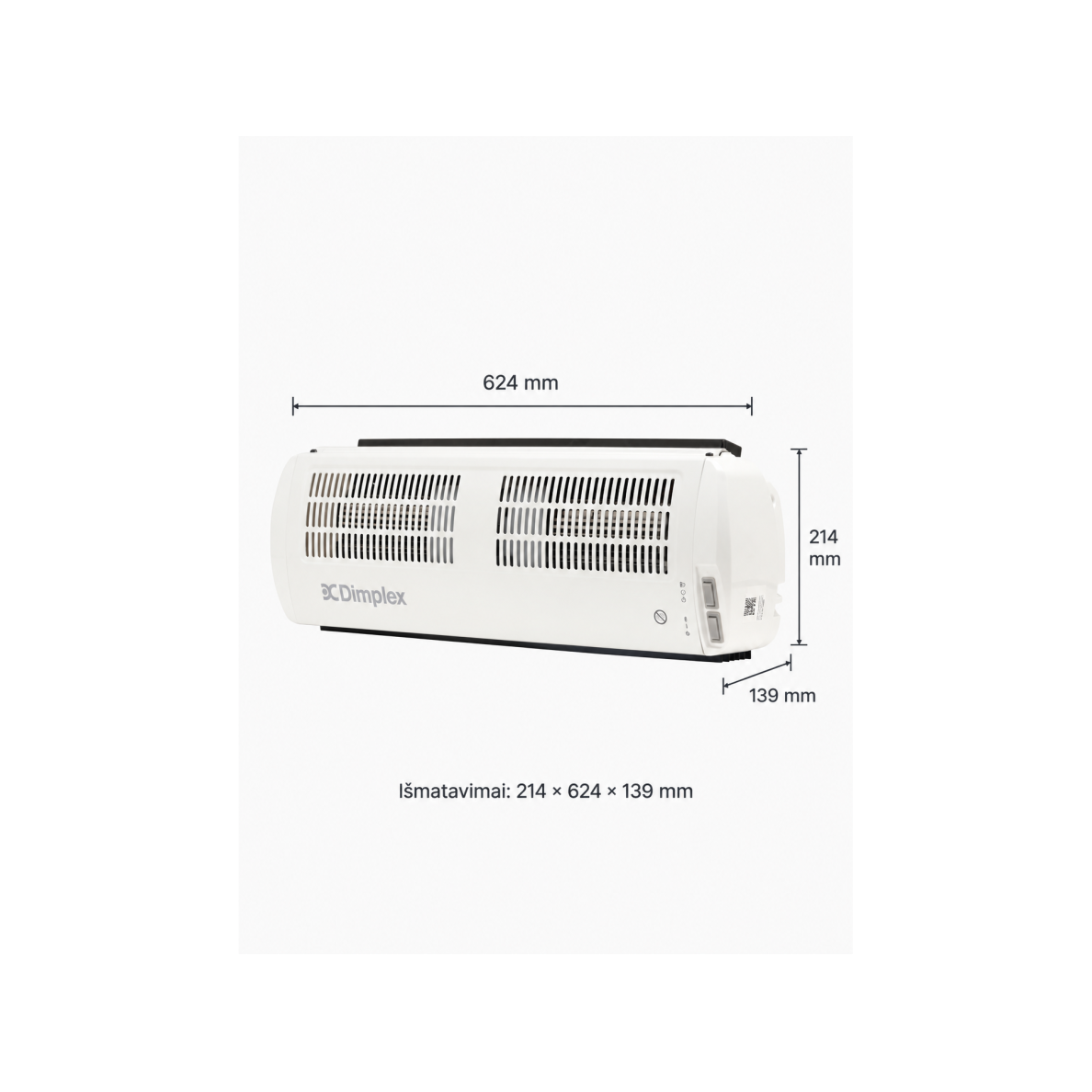 Elektriline õhukardin | 2450/4500W | 230V | 5,5m/s | 214x624x139mm | IP21 | Dimplex AC45W 1 Elektriline õhukardin | 2450/4500W | 230V | 5,5m/s | 214x624x139mm | IP21 | Dimplex AC45W 1