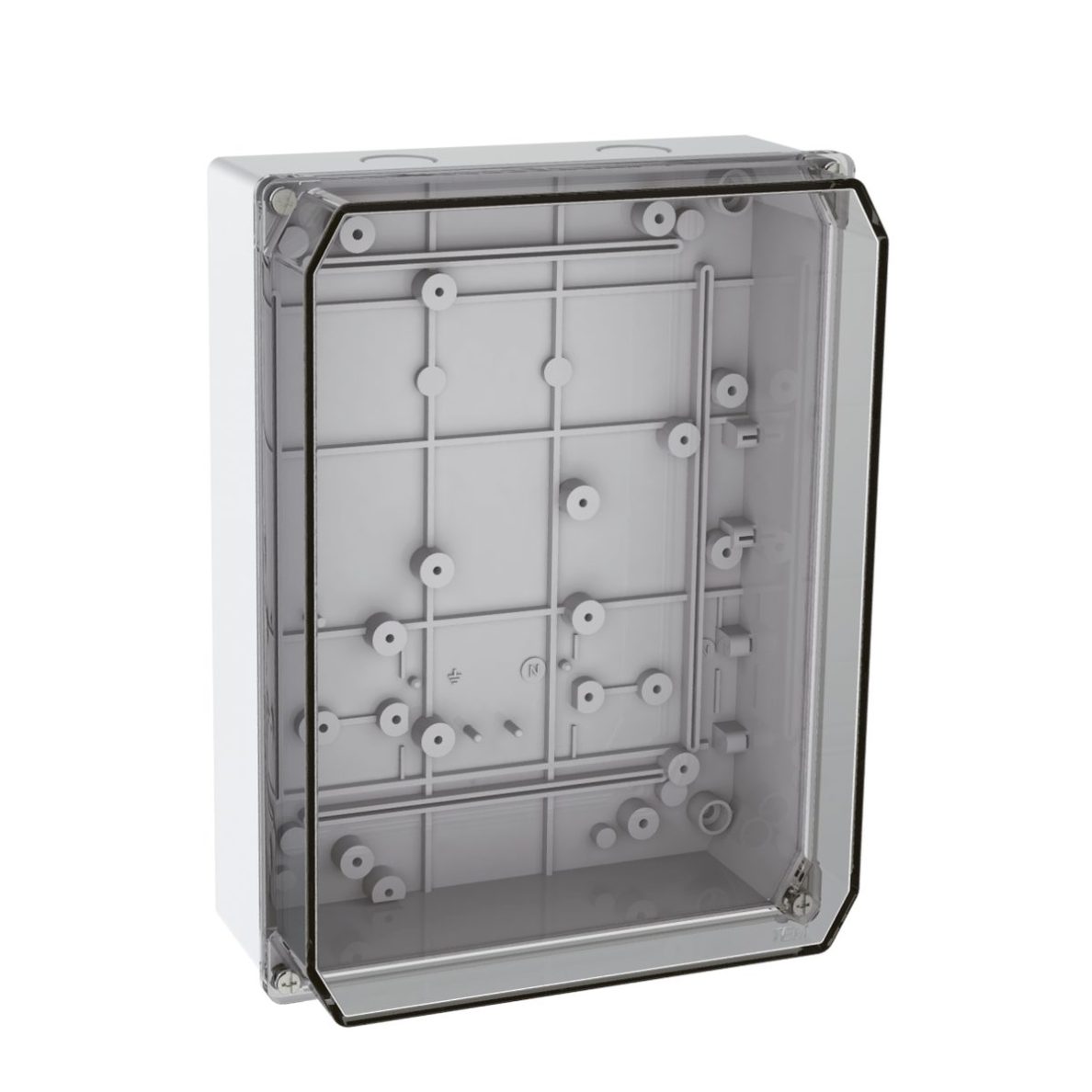 Electrical installation thermoplastic enclosure | hermetic | 210x280x100mm | surface-mounted | halogen-free | transparent cover | IP67 | TEM Electrical installation thermoplastic enclosure | hermetic | 210x280x100mm | surface-mounted | halogen-free | transparent cover | IP67 | TEM