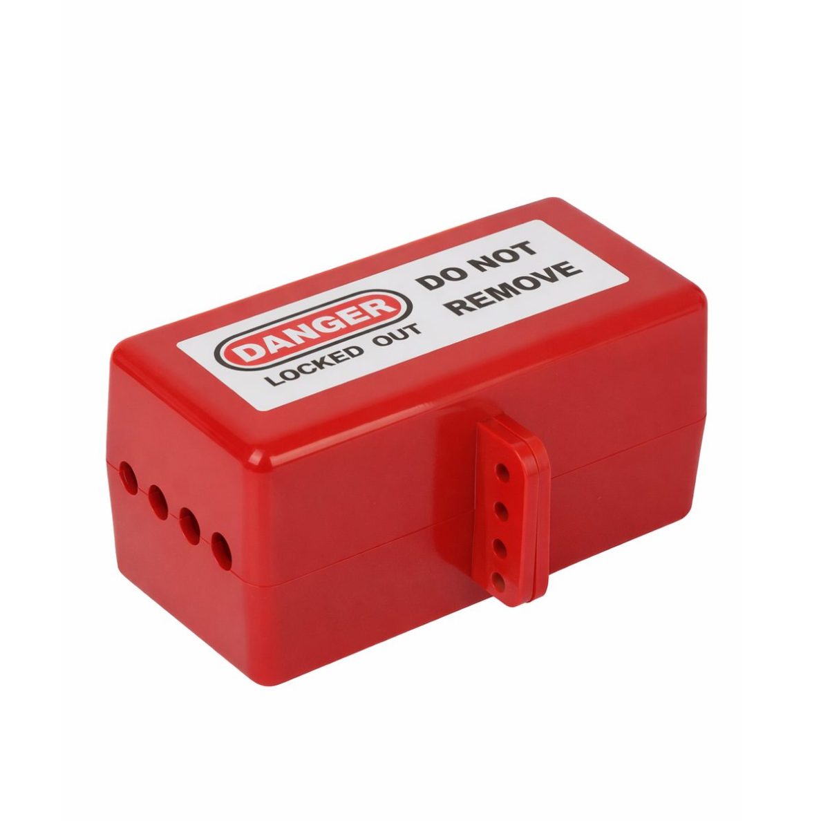 Electrical plug lockout box | LOTO safety device | universal | with padlock fixing | 132x163x97mm | red Electrical plug lockout box | LOTO safety device | universal | with padlock fixing | 132x163x97mm | red