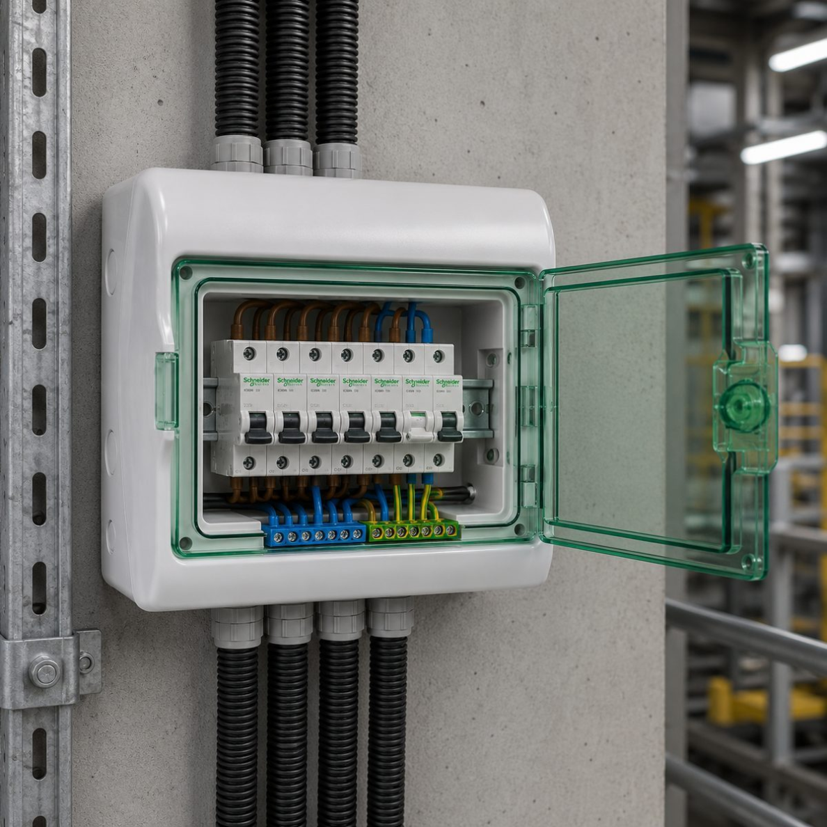 Elektro sadales | modulārais sadalnes skapis | kaste | sadalne | 18 moduļi | 280x448x160mm | caurspīdīgas durvis | hermētisks | virsapmetuma | plastmasas | IP65 | Schneider Electric | Kaedra | 13982 2