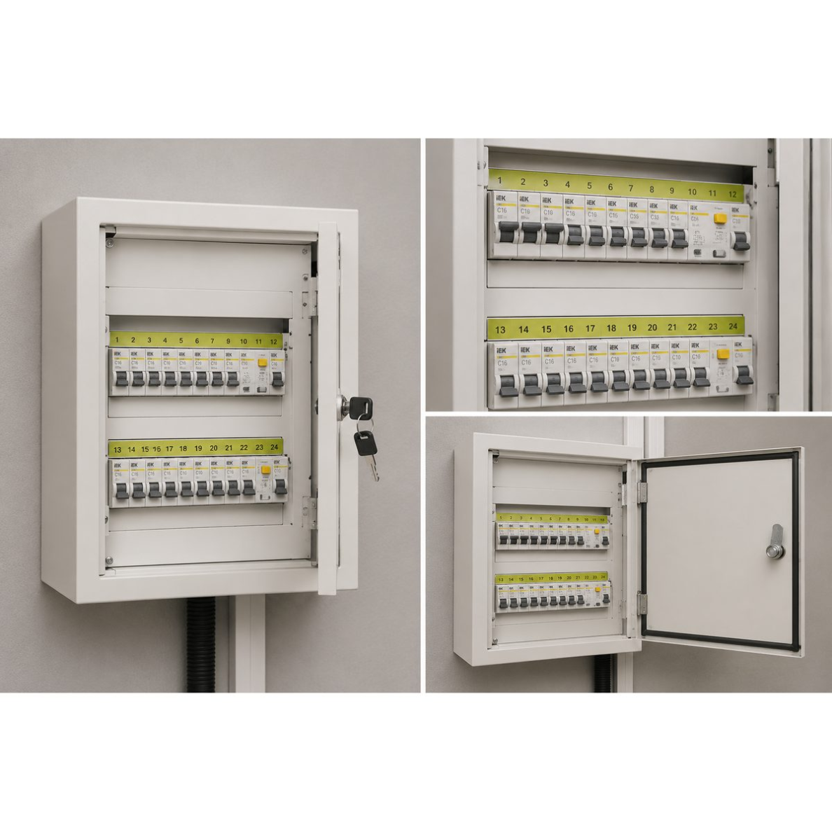 Rozdział energii elektrycznej | rozdzielnica modułowa | skrzynka | szafa | 24 moduły | 410x330x120mm | hermetyczna | natynkowa | stalowa | IP54 | IEK | MKM11-N-24-54-Z | 4606056087086 1 Rozdział energii elektrycznej | rozdzielnica modułowa | skrzynka | szafa | 24 moduły | 410x330x120mm | hermetyczna | natynkowa | stalowa | IP54 | IEK | MKM11-N-24-54-Z | 4606056087086 1