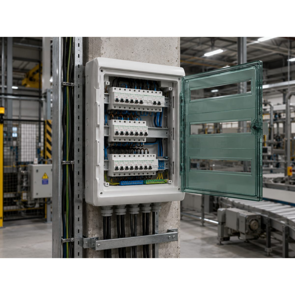 Electrical distribution | modular enclosure | box | cabinet | 54 modules (3x18) | 610x448x160mm | transparent door | waterproof | surface-mounted | plastic | IP65 | Schneider Electric | Kaedra | 13986 2