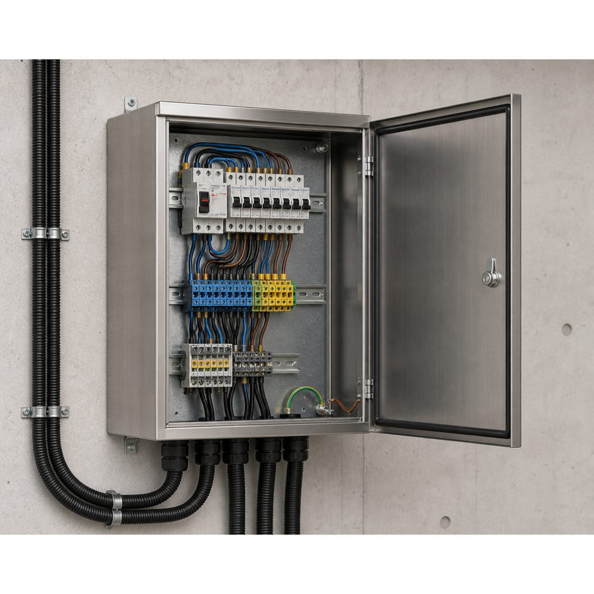 Elektrijaotuskilp | karp | jaotuskapp | paigaldusplaadiga | 800x800x250mm | hermeetiline | pinnapealne | roostevabast terasest | IP66 3