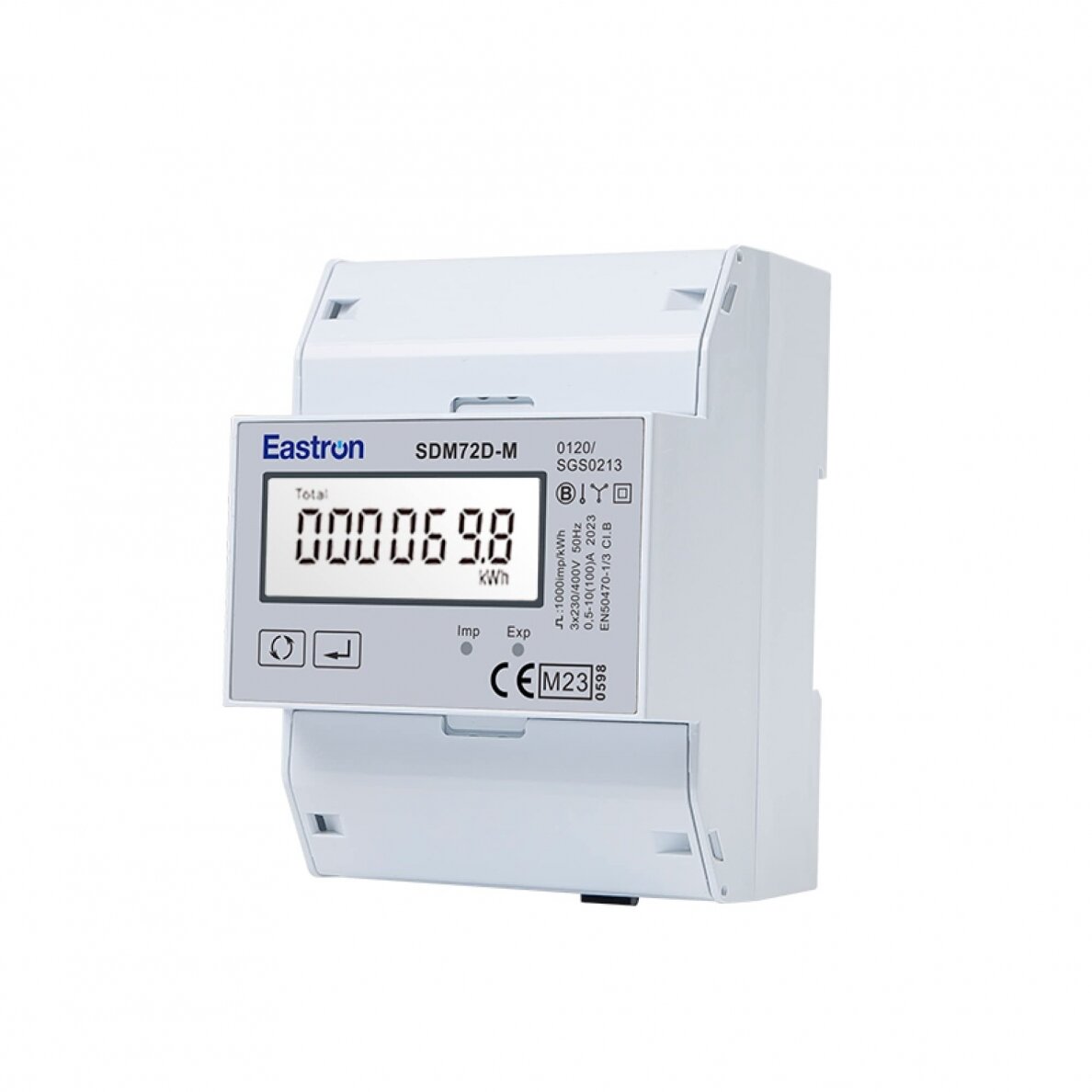 Modulārs trīsfāžu elektroenerģijas skaitītājs | 100 A | 3×230/400 V | impulsu izeja | MID | DIN | Eastron SDM72D-MID Modulārs trīsfāžu elektroenerģijas skaitītājs | 100 A | 3×230/400 V | impulsu izeja | MID | DIN | Eastron SDM72D-MID
