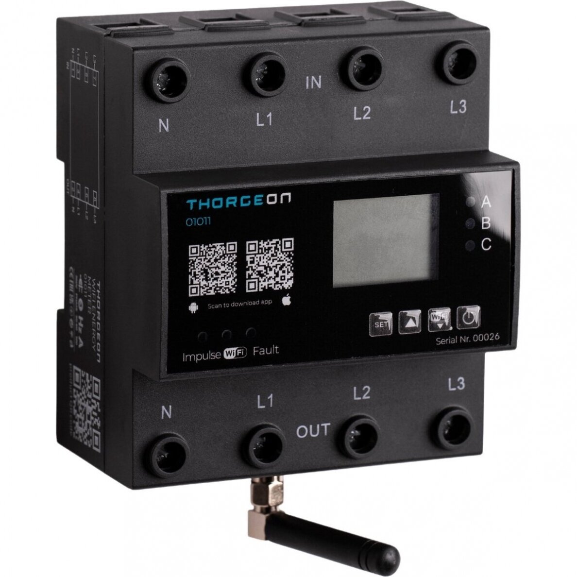 Modular three-phase electricity meter | 80(100) A | 3×230/400 V | Wi-Fi | IP20 | DIN | THORGEON 01011 Modular three-phase electricity meter | 80(100) A | 3×230/400 V | Wi-Fi | IP20 | DIN | THORGEON 01011