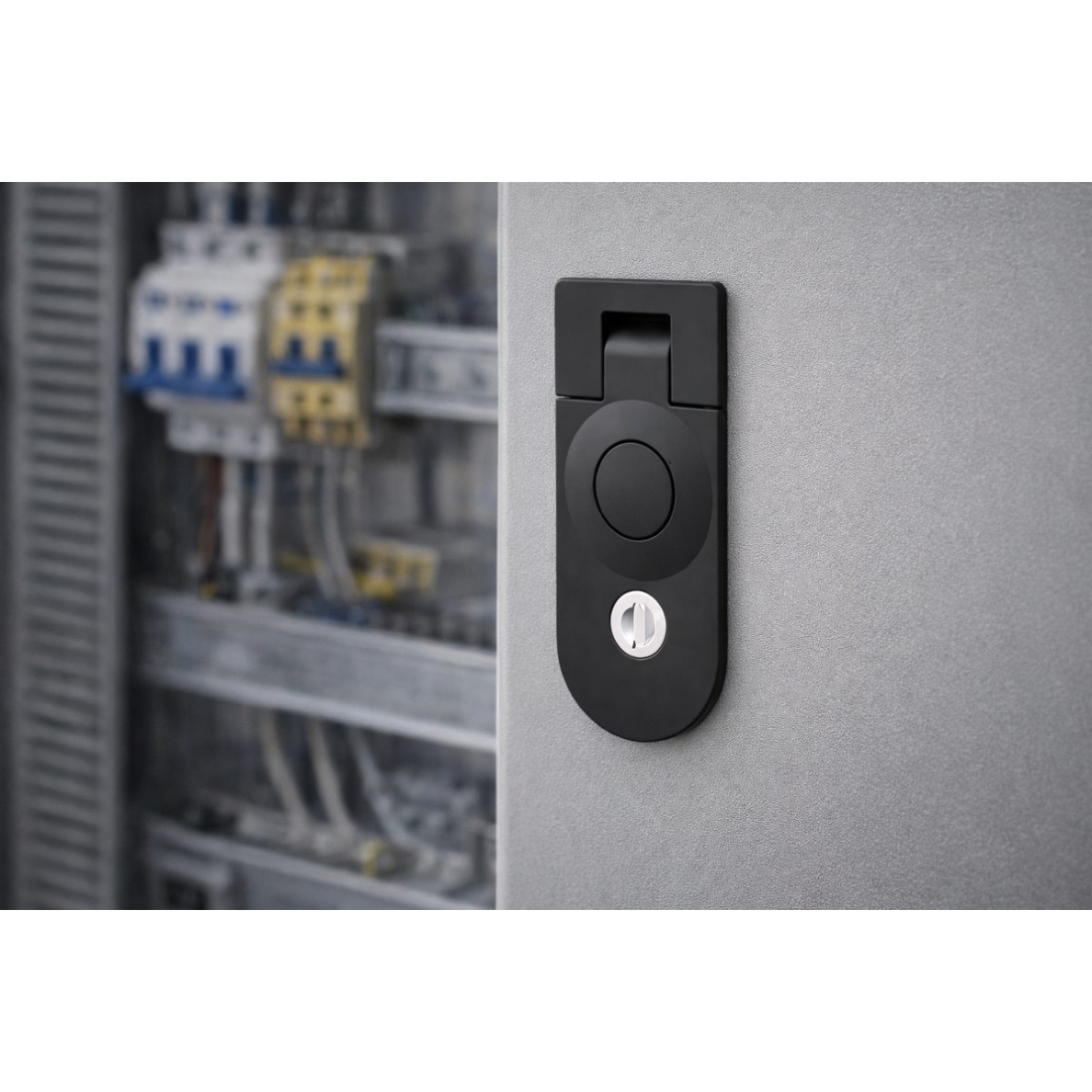Electrical cabinet lock with handle | compression mechanism | with key | sealed | IP protection | zinc alloy | silver 3