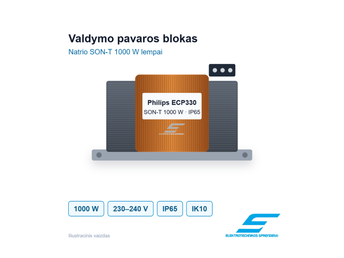 Elektromagnetinis balastas natrio ir metalo halogenidų lempoms | 150W | 230/240V | 50Hz | Philips BSN 150 K407-ITS BC2-134 | 913700277426 1