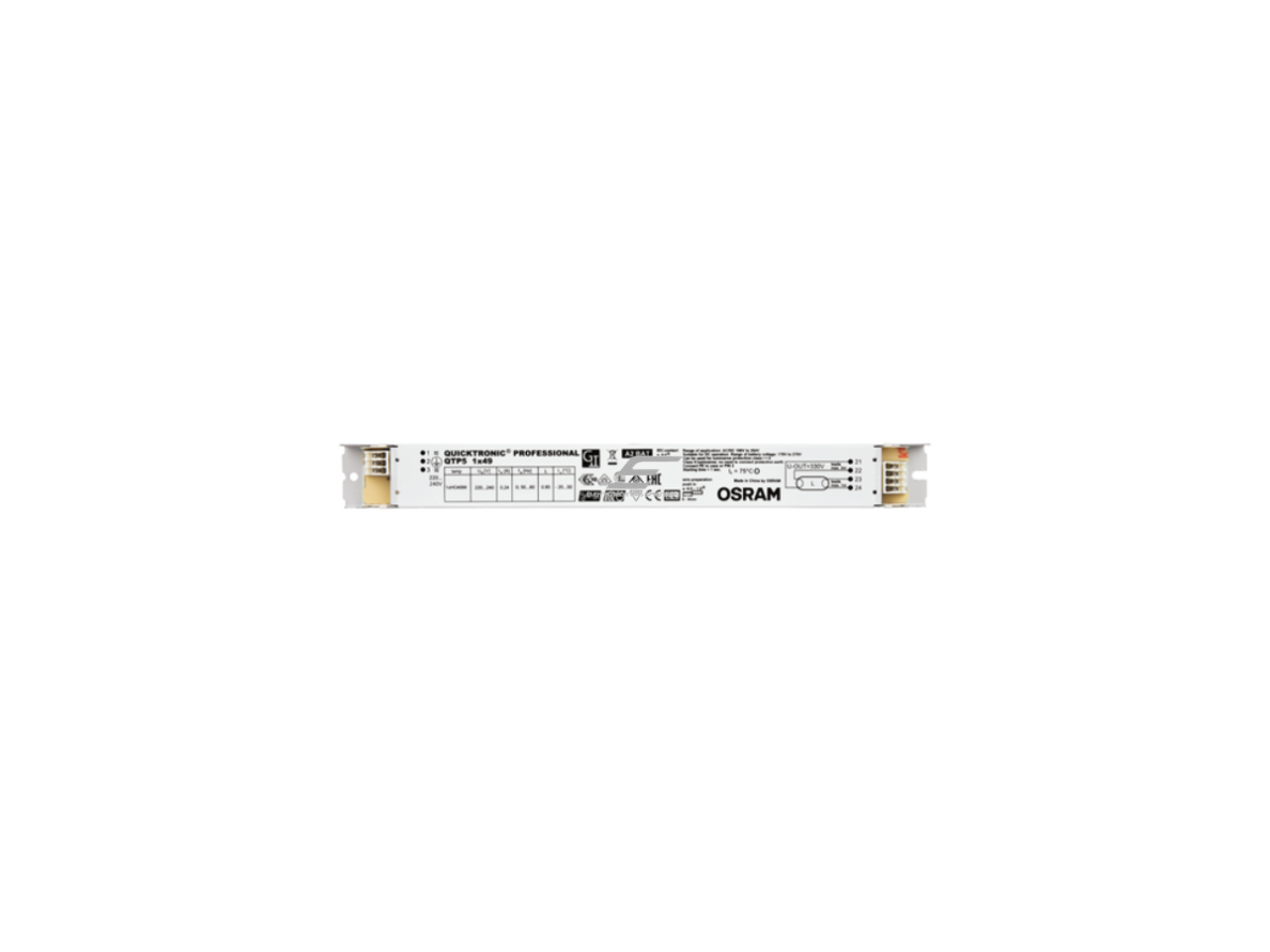 Elektroninis balastas T5 (16 mm) liuminescencinei lempai | 1×49 W | 220–240 V | OSRAM QUICKTRONIC PROFESSIONAL 5 QTP5 1x49 | 4008321329370 1 Elektroninis balastas T5 (16 mm) liuminescencinei lempai | 1×49 W | 220–240 V | OSRAM QUICKTRONIC PROFESSIONAL 5 QTP5 1x49 | 4008321329370 1