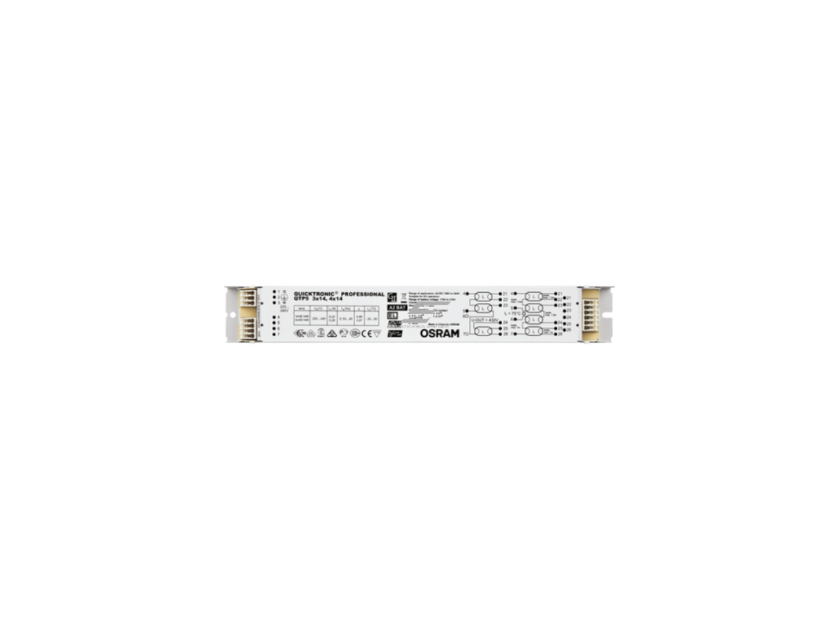 Elektroninis balastas T5 (16 mm) liuminescencinėms lempoms | 3×14 W / 4×14 W | 220–240 V | OSRAM QUICKTRONIC PROFESSIONAL 5 QTP5 3x14/4x14 | 4008321484598 1 Elektroninis balastas T5 (16 mm) liuminescencinėms lempoms | 3×14 W / 4×14 W | 220–240 V | OSRAM QUICKTRONIC PROFESSIONAL 5 QTP5 3x14/4x14 | 4008321484598 1