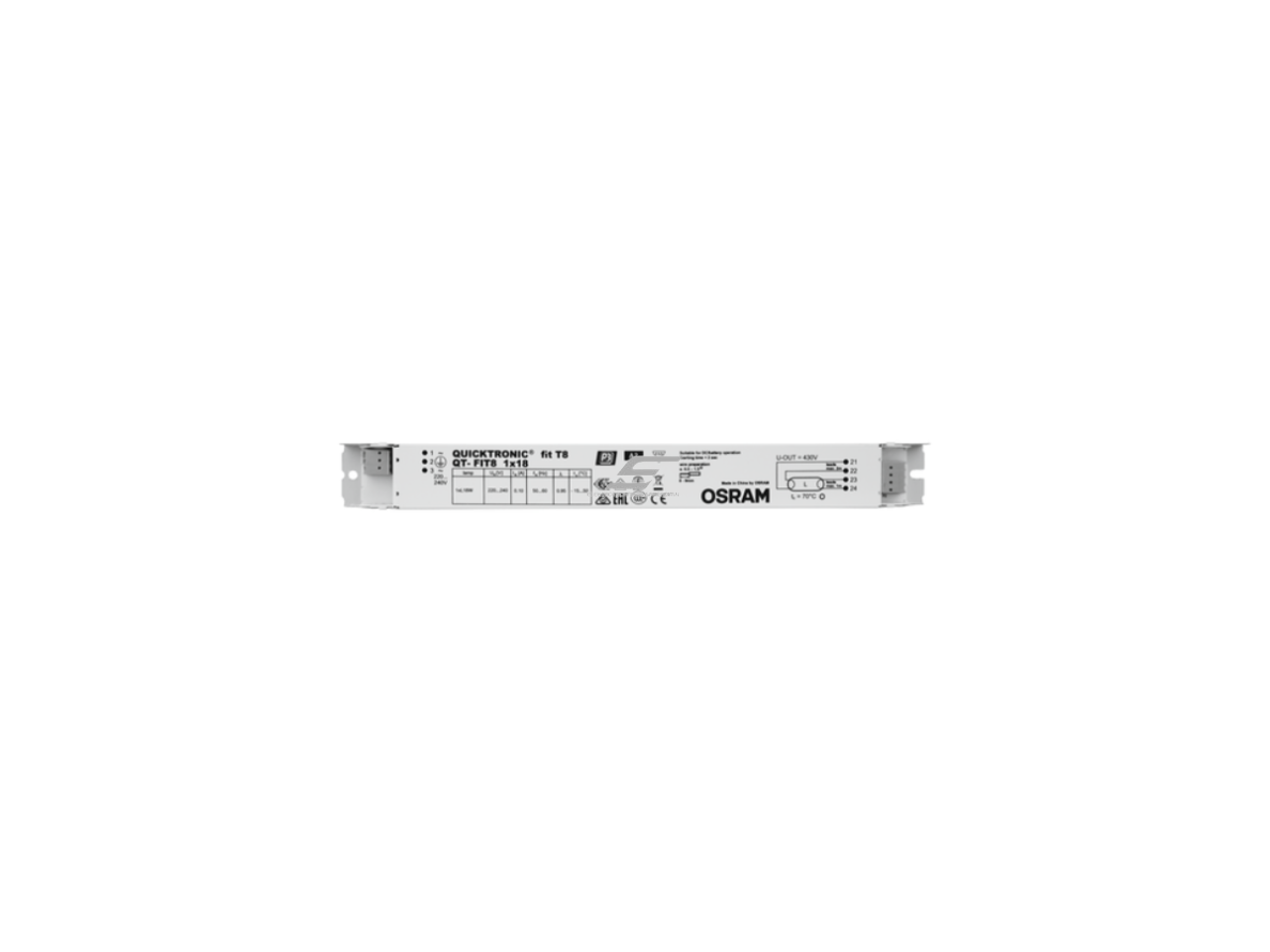 Elektroninis balastas T8 (26 mm) liuminescencinei lempai | 1×18 W | 220–240 V | OSRAM QUICKTRONIC FIT 8 QT-FIT8 1x18 | 4008321294180 1 Elektroninis balastas T8 (26 mm) liuminescencinei lempai | 1×18 W | 220–240 V | OSRAM QUICKTRONIC FIT 8 QT-FIT8 1x18 | 4008321294180 1